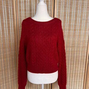 Abercrombie and Fitch vintage 2000s red cable knit crewneck sweater